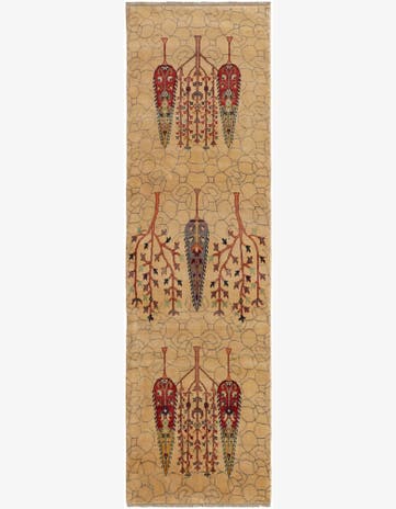 2' 11 x 10' Hand Knotted Kazak Runner Rug
