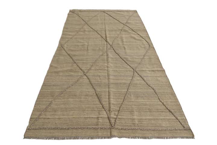 4' 6 x 9' 10 Hand Woven Kilim Modern Wool Runner Rug