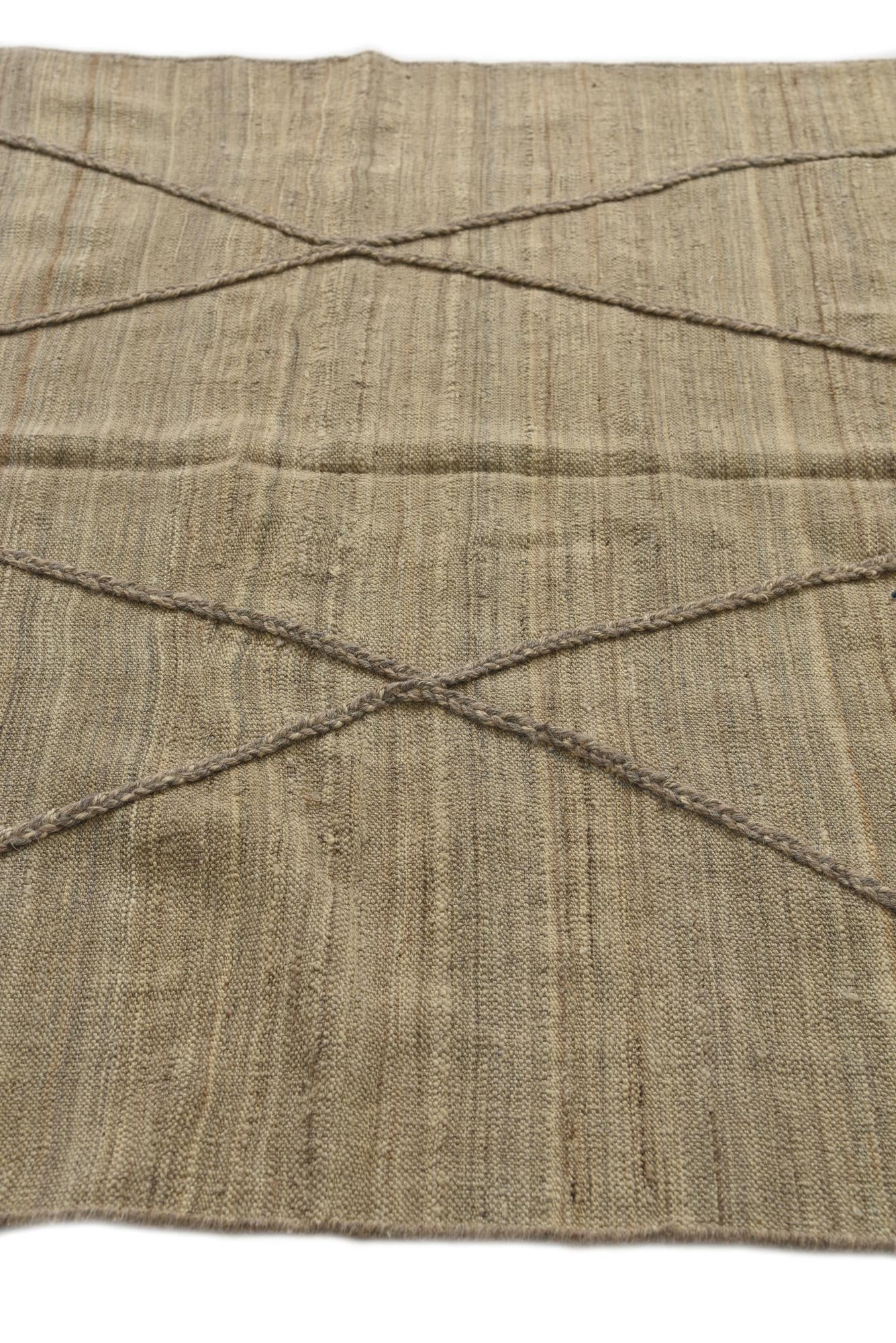 4' 6 x 9' 10 Hand Woven Kilim Modern Wool Runner Rug