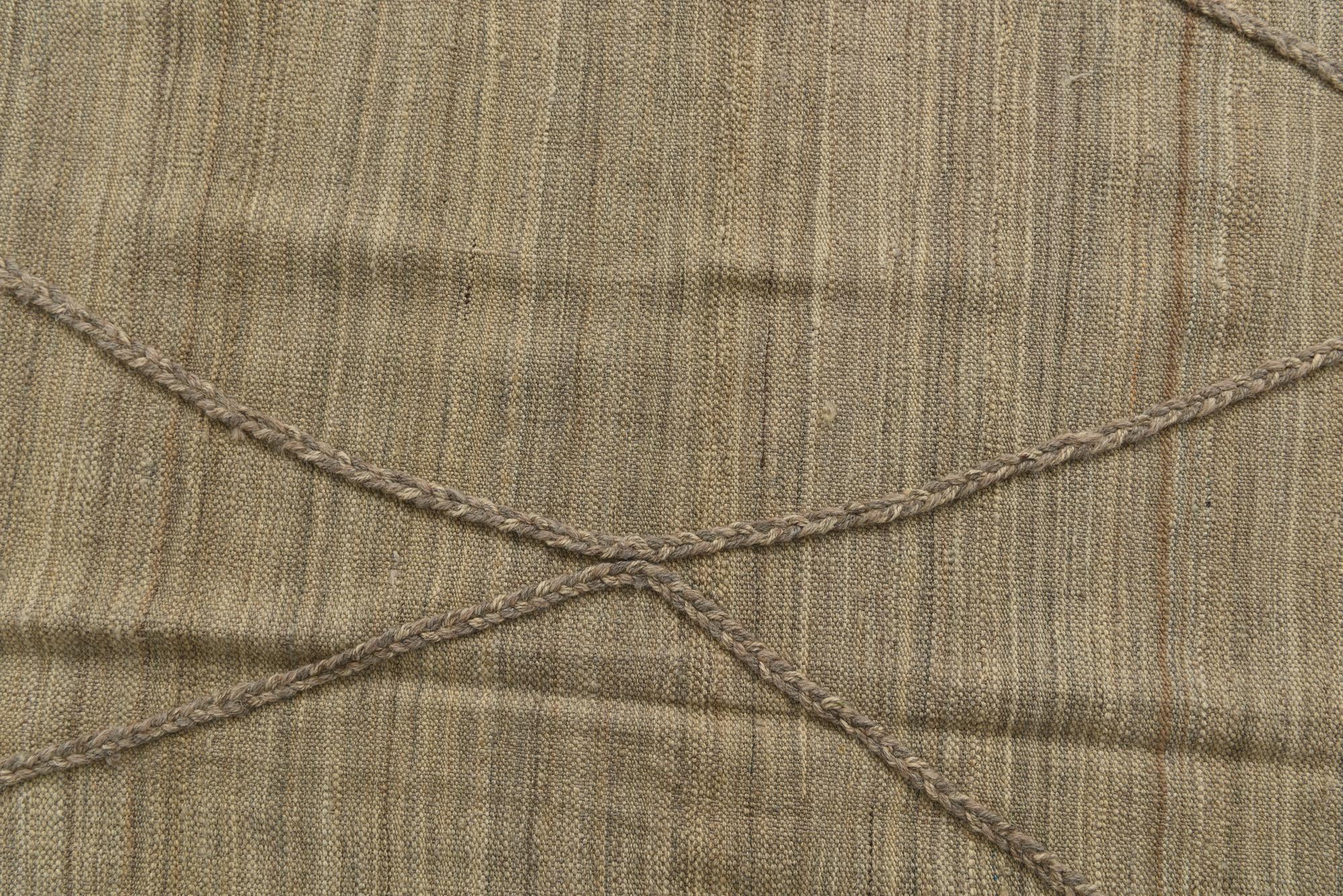 4' 6 x 9' 10 Hand Woven Kilim Modern Wool Runner Rug