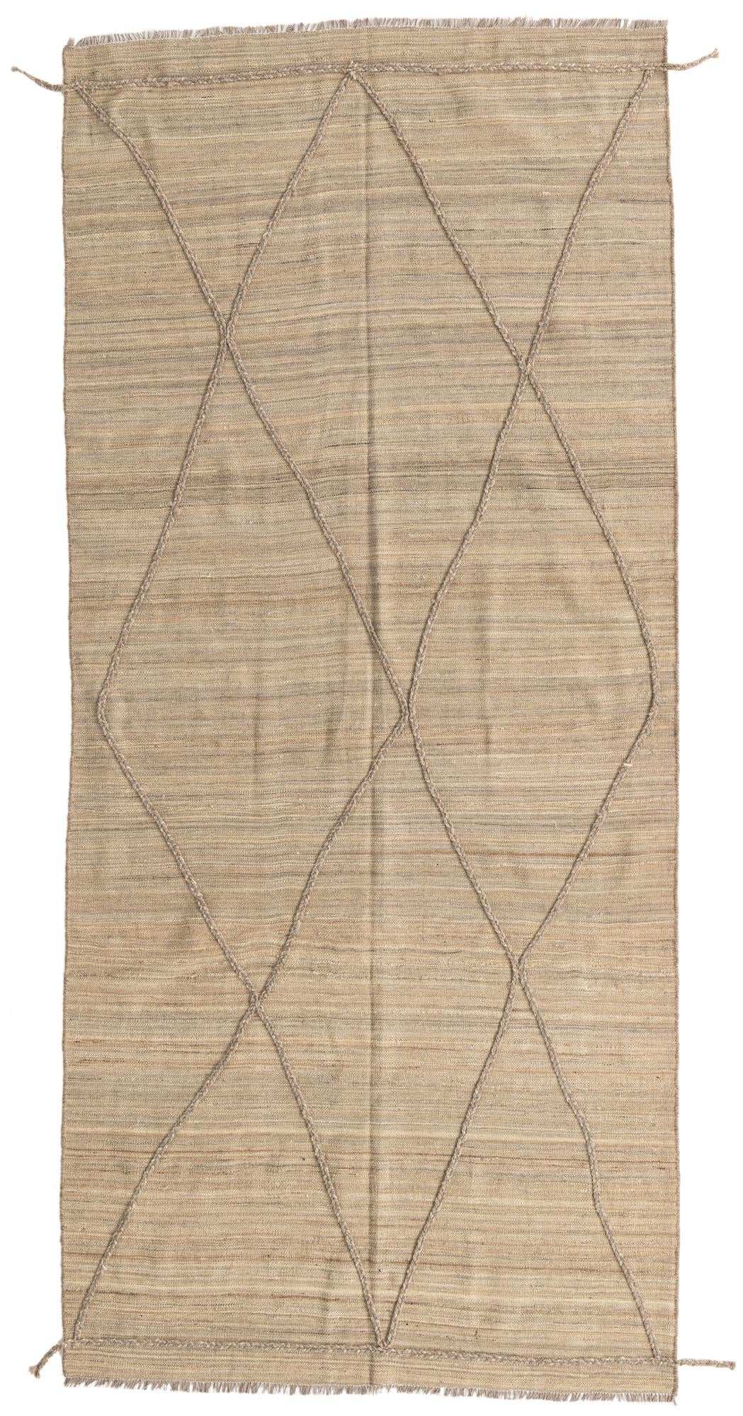 4' 6 x 9' 10 Hand Woven Kilim Modern Wool Runner Rug