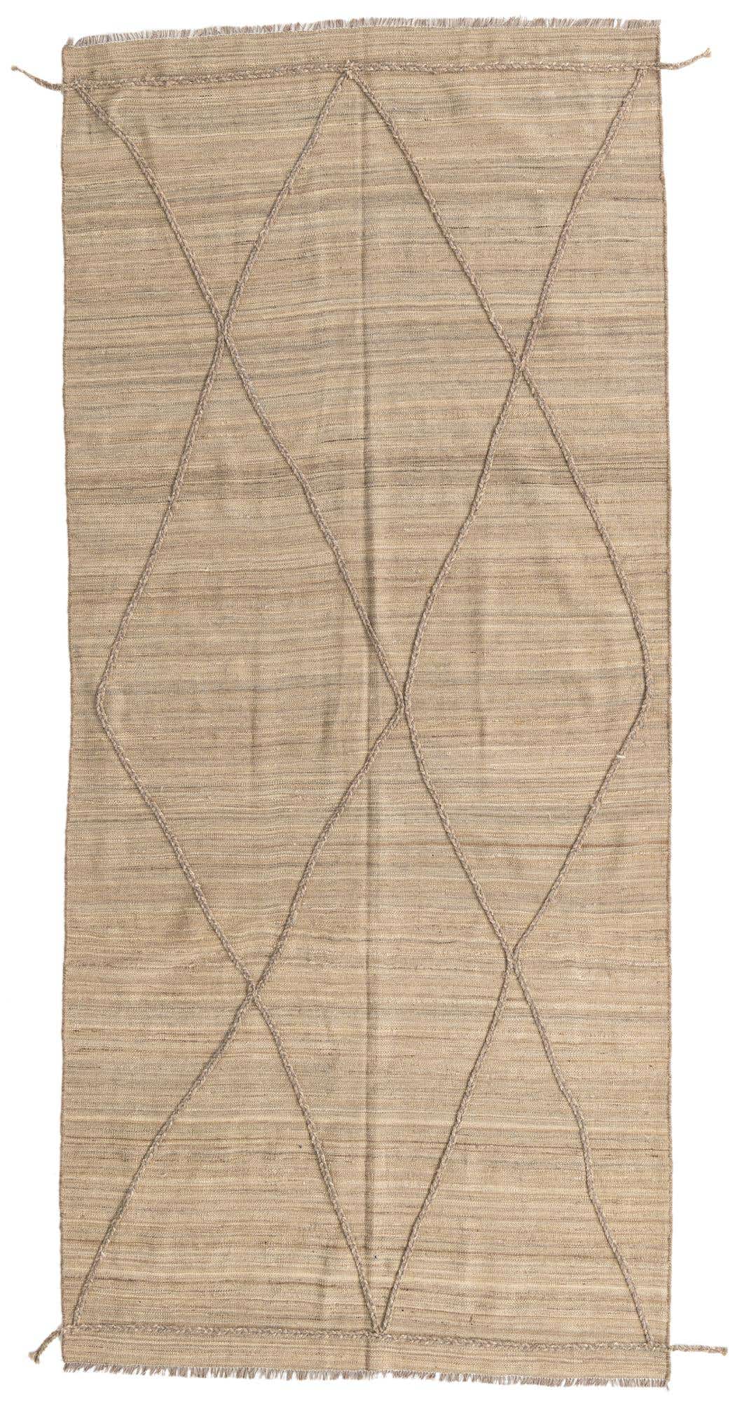 4' 6 x 9' 10 Hand Woven Kilim Modern Wool Runner Rug