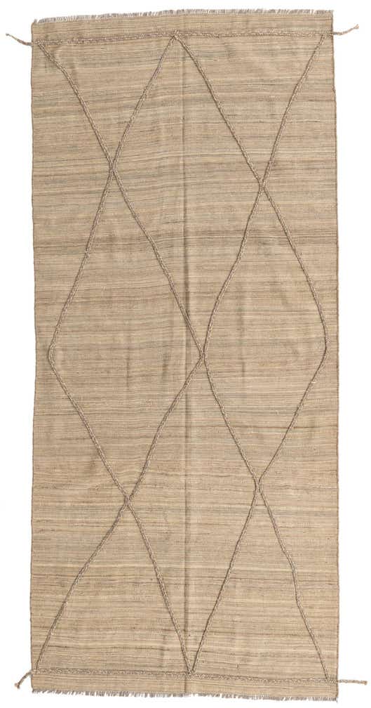 4' 6 x 9' 10 Hand Woven Kilim Modern Wool Runner Rug