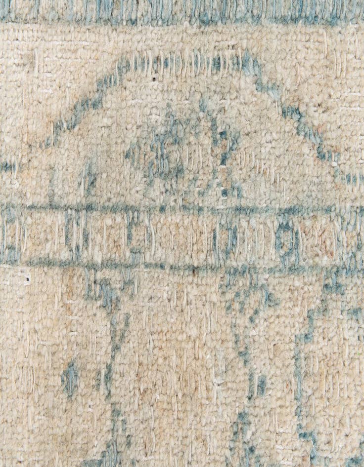 Detail image of 3' 10 x 8' 3  Hand Knotted Moroccan Wool Runner Rug