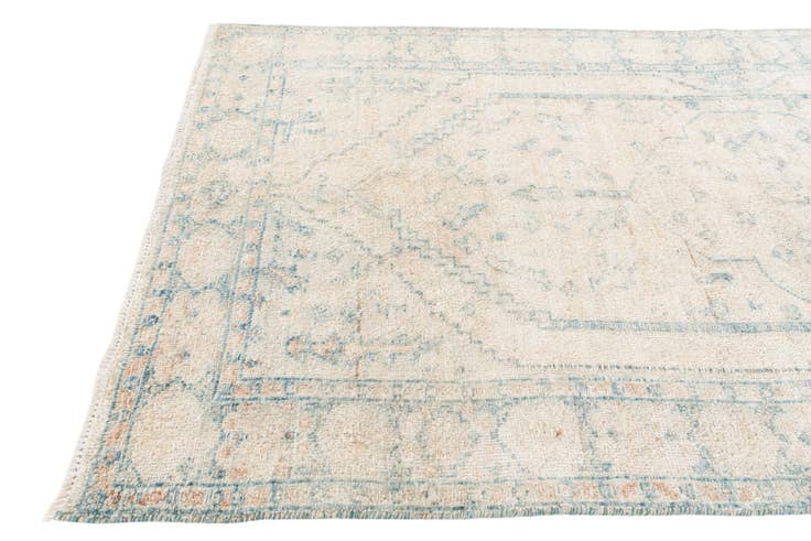 Detail image of 3' 10 x 8' 3 Hand Knotted Moroccan Wool Runner Rug