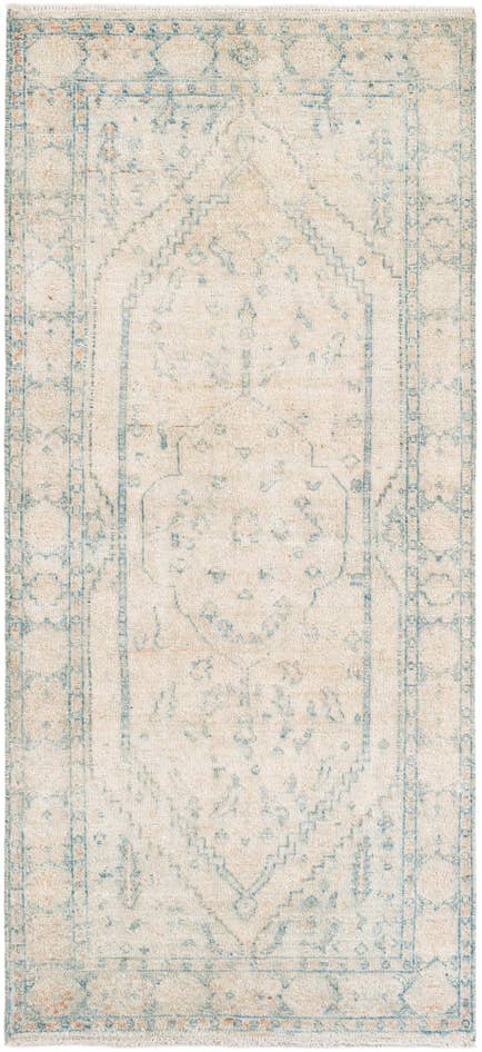 Detail image of 3' 10 x 8' 3 Hand Knotted Moroccan Wool Runner Rug