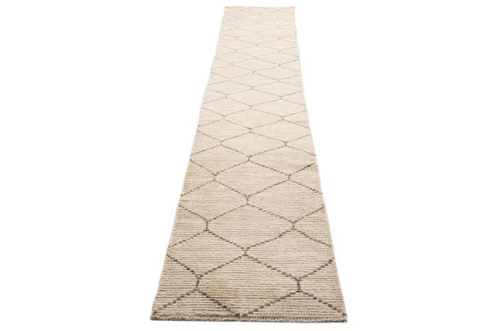 2' 3 x 16' 7 Hand Knotted Moroccan Wool Runner Rug