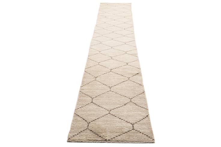 Detail image of 2' 3 x 16' 7 Hand Knotted Moroccan Wool Runner Rug