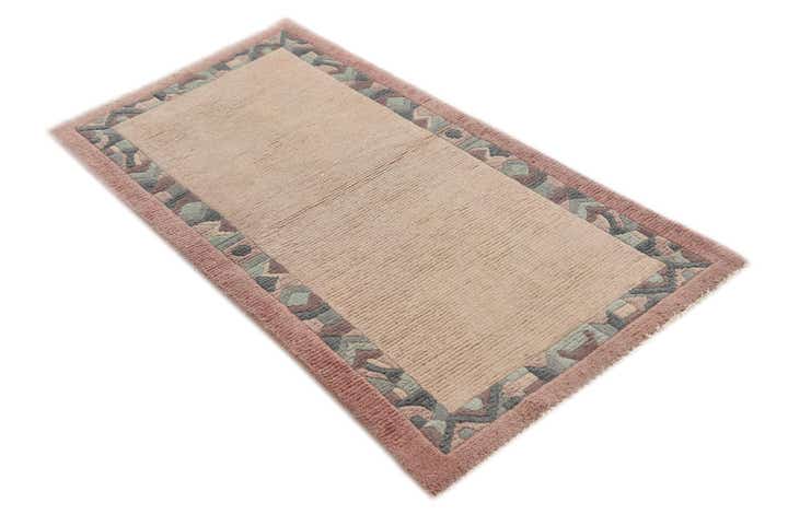 2' 4 x 4' 6 Hand Knotted Nepal Wool Runner Rug
