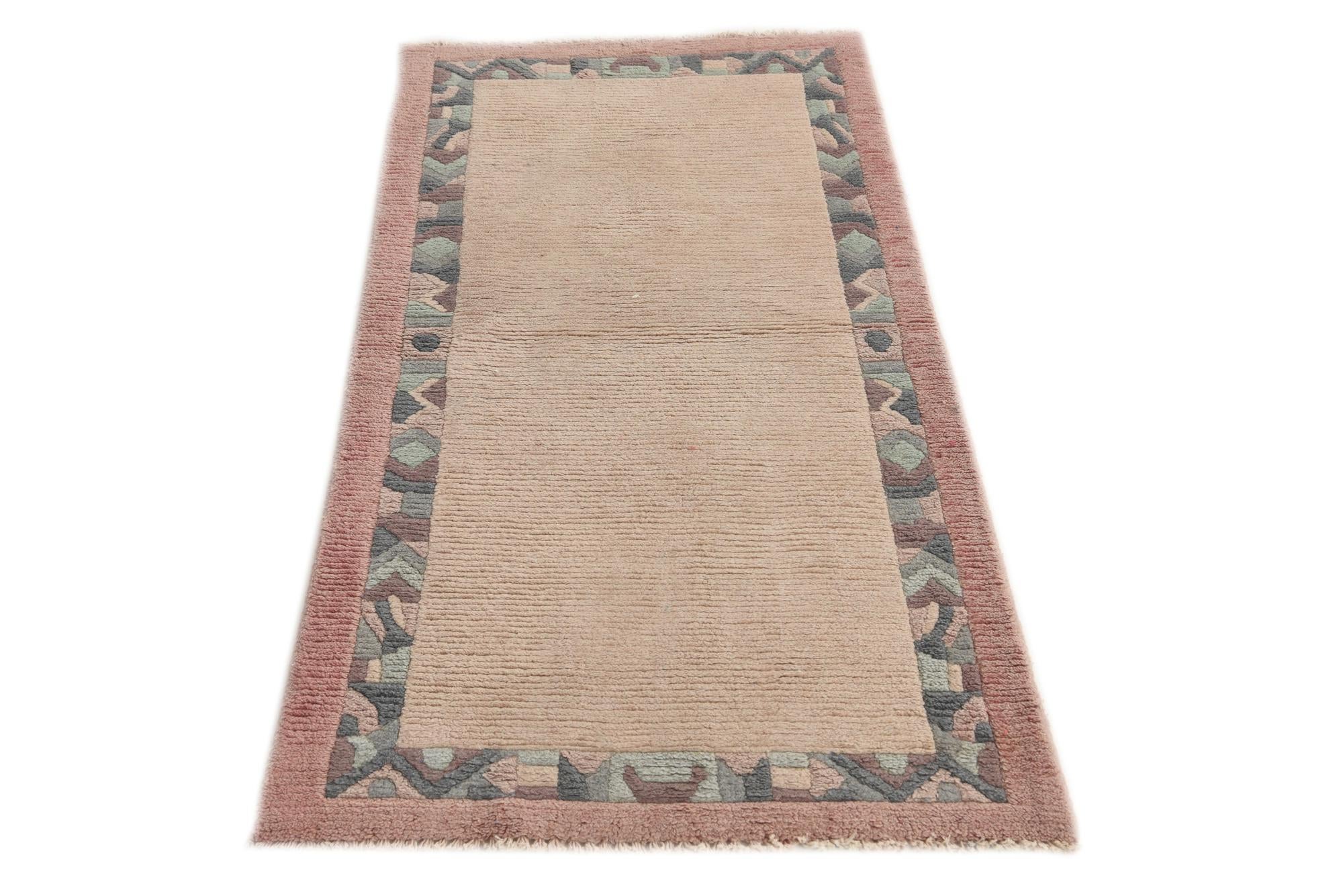 2' 4 x 4' 6 Hand Knotted Nepal Wool Runner Rug