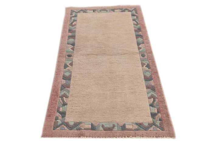 2' 4 x 4' 6 Hand Knotted Nepal Wool Runner Rug