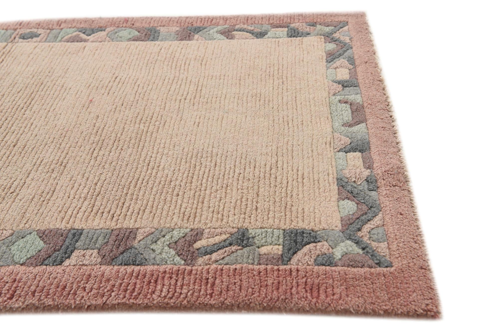2' 4 x 4' 6 Hand Knotted Nepal Wool Runner Rug