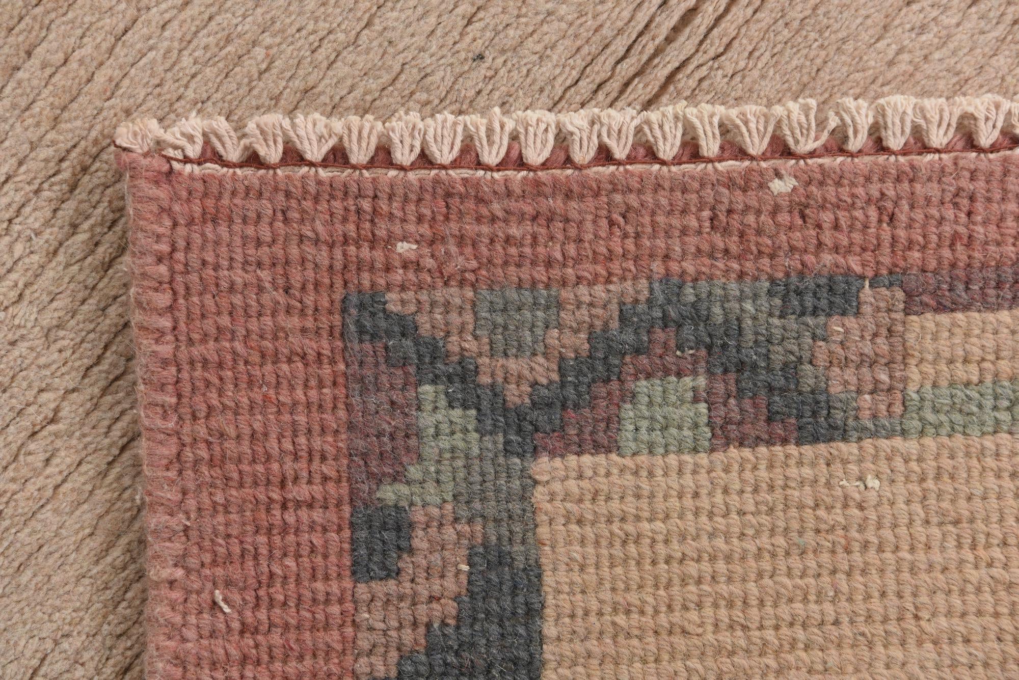 2' 4 x 4' 6 Hand Knotted Nepal Wool Runner Rug