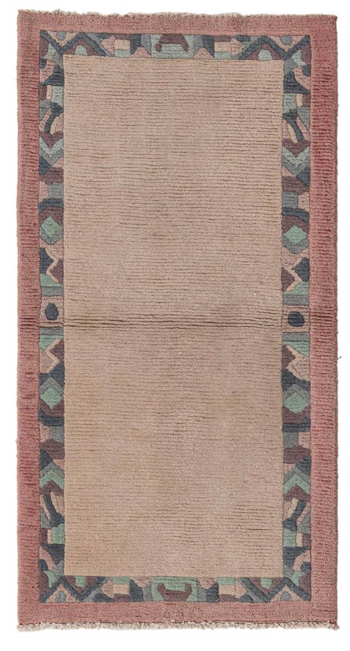 Detail image of 2' 4 x 4' 6 Hand Knotted Nepal Wool Runner Rug