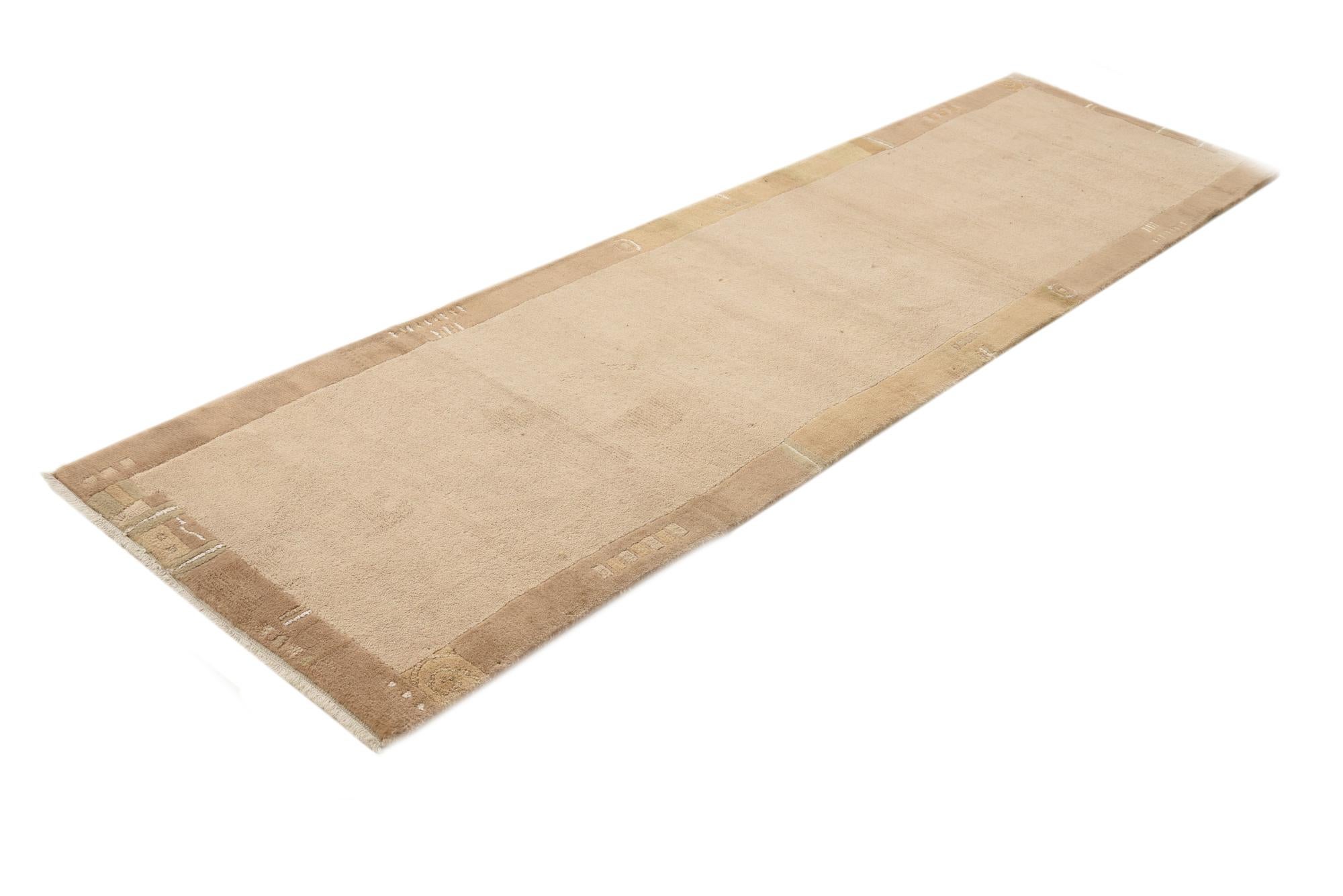 2' 7 x 9' 7 Hand Knotted Nepal Wool Runner Rug