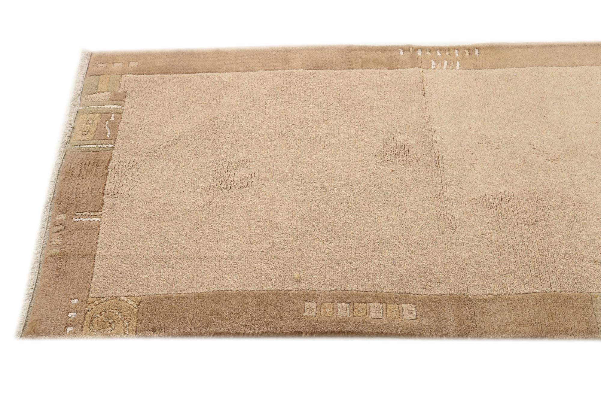2' 7 x 9' 7 Hand Knotted Nepal Wool Runner Rug