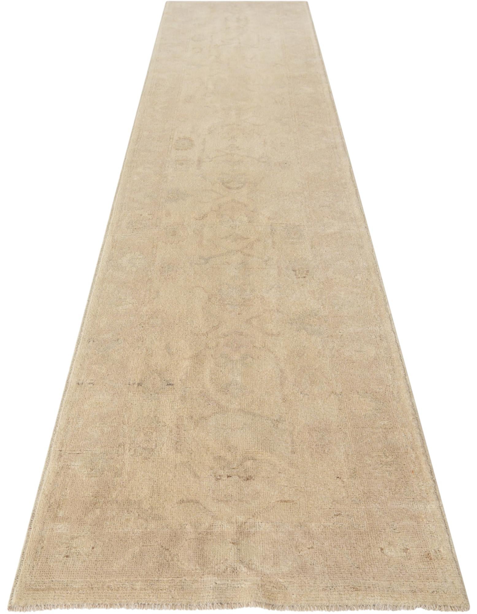 2' 9 x 12' 11 Hand Knotted Oushak Wool Runner Rug