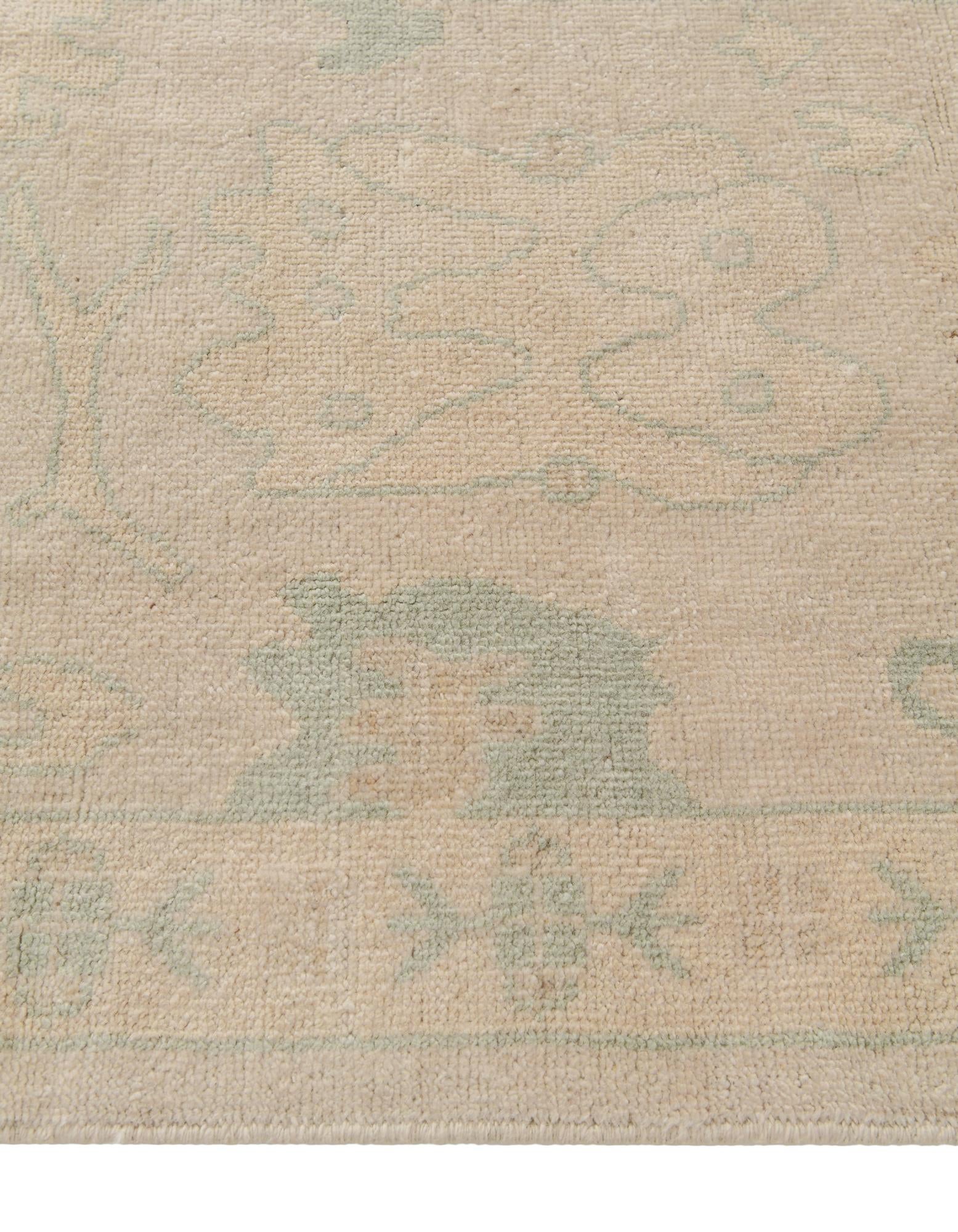 2' 8 x 11' 11 Hand Knotted Oushak Wool Runner Rug