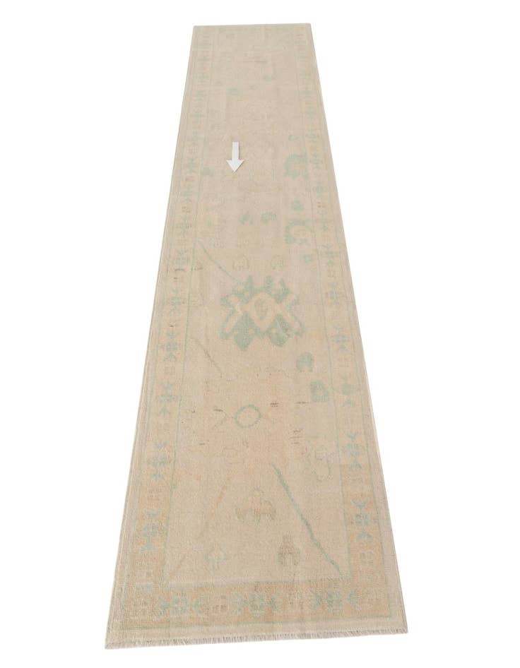 Detail image of 2' 8 x 11' 11  Hand Knotted Oushak Wool Runner Rug