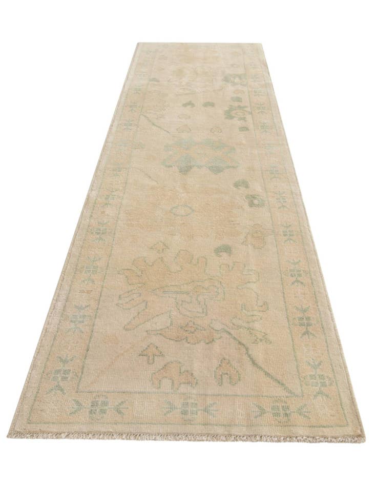 Detail image of 2' 9 x 9' 8 Hand Knotted Oushak Wool Runner Rug