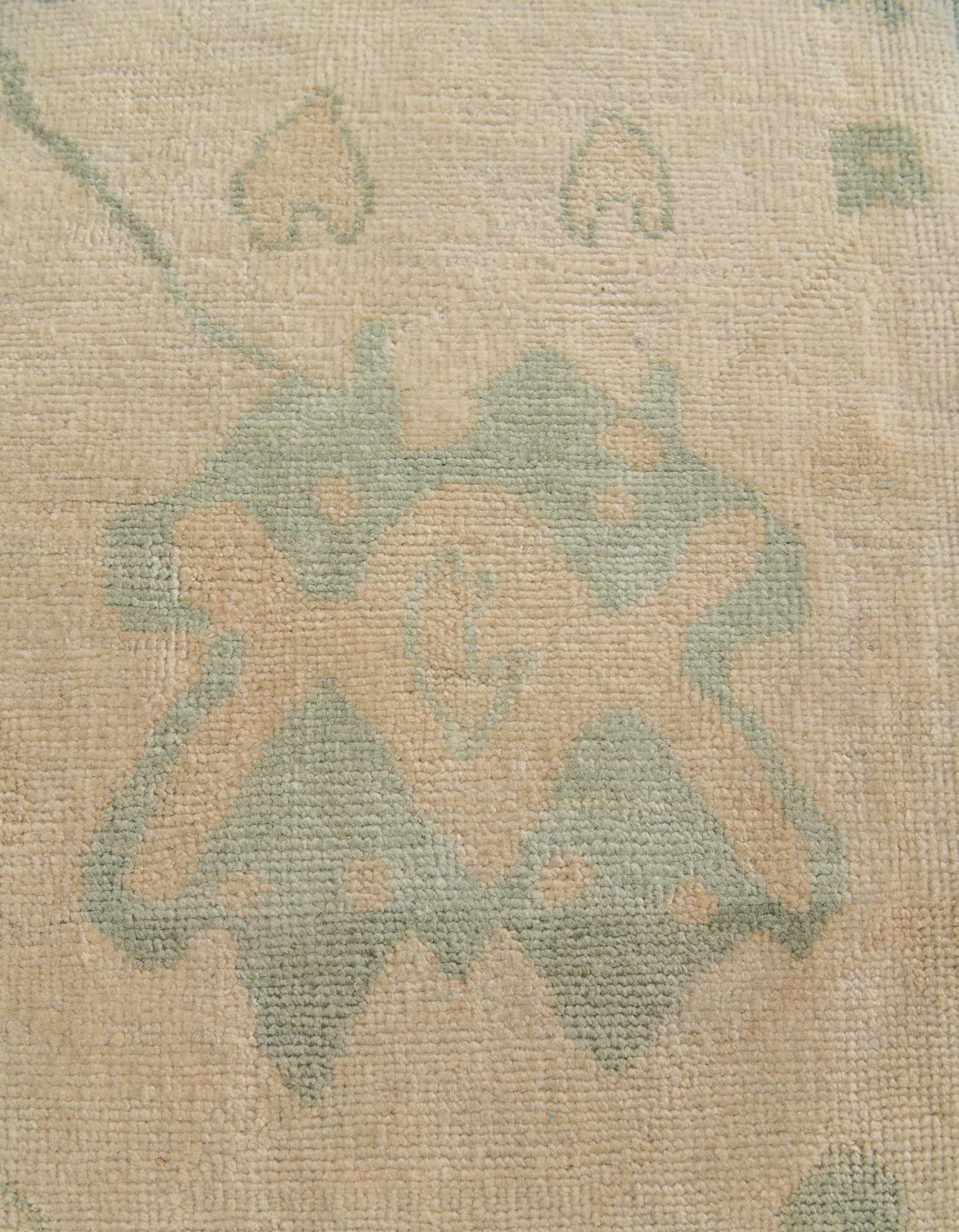 2' 9 x 9' 8 Hand Knotted Oushak Wool Runner Rug
