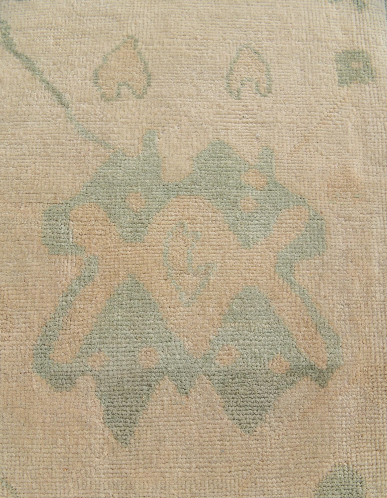 2' 9 x 9' 8 Hand Knotted Oushak Wool Runner Rug