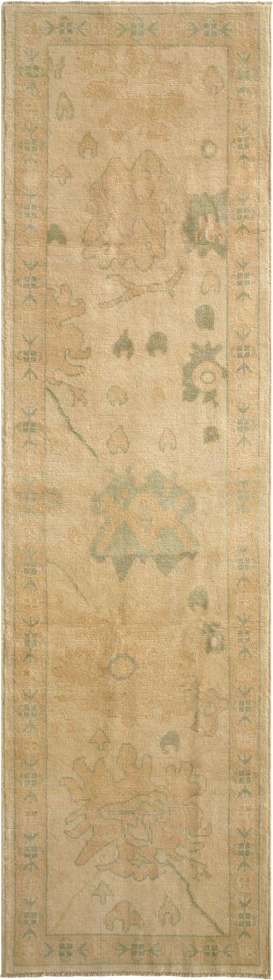 2' 9 x 9' 8 Hand Knotted Oushak Wool Runner Rug