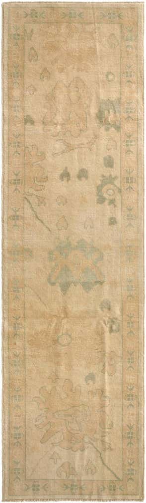 2' 9 x 9' 8 Hand Knotted Oushak Wool Runner Rug