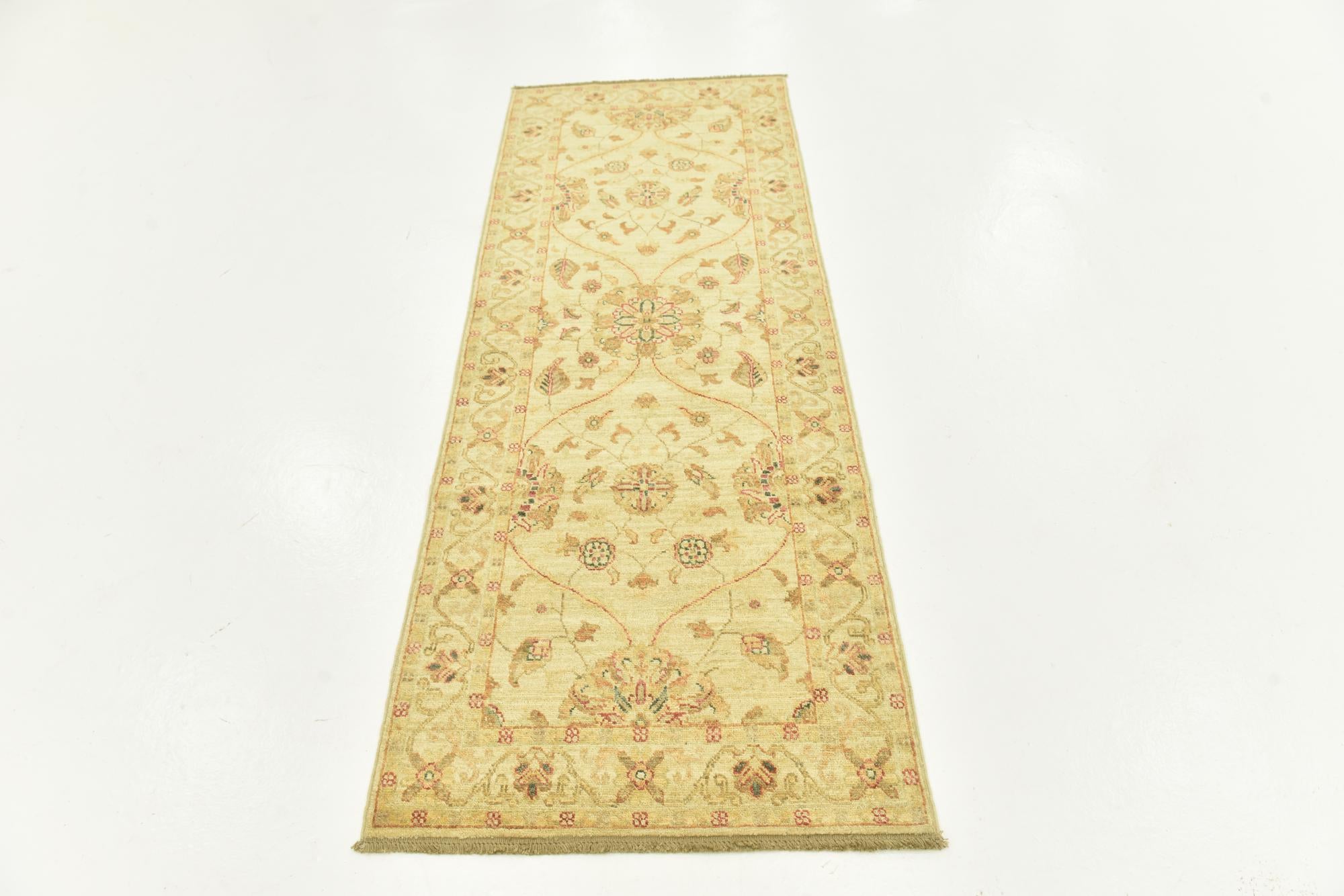 2' 5 x 6' 7 Hand Knotted Peshawar Ziegler Runner Rug