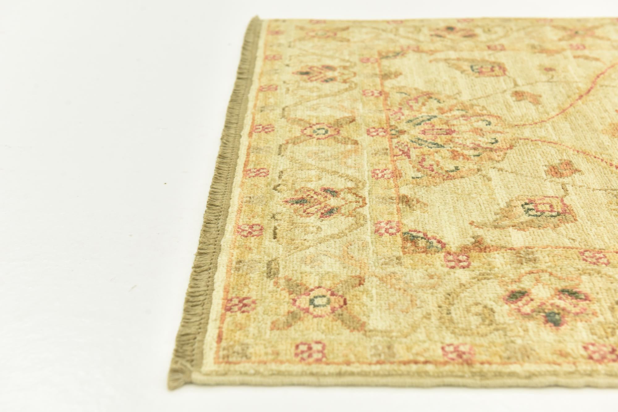 2' 5 x 6' 7 Hand Knotted Peshawar Ziegler Runner Rug