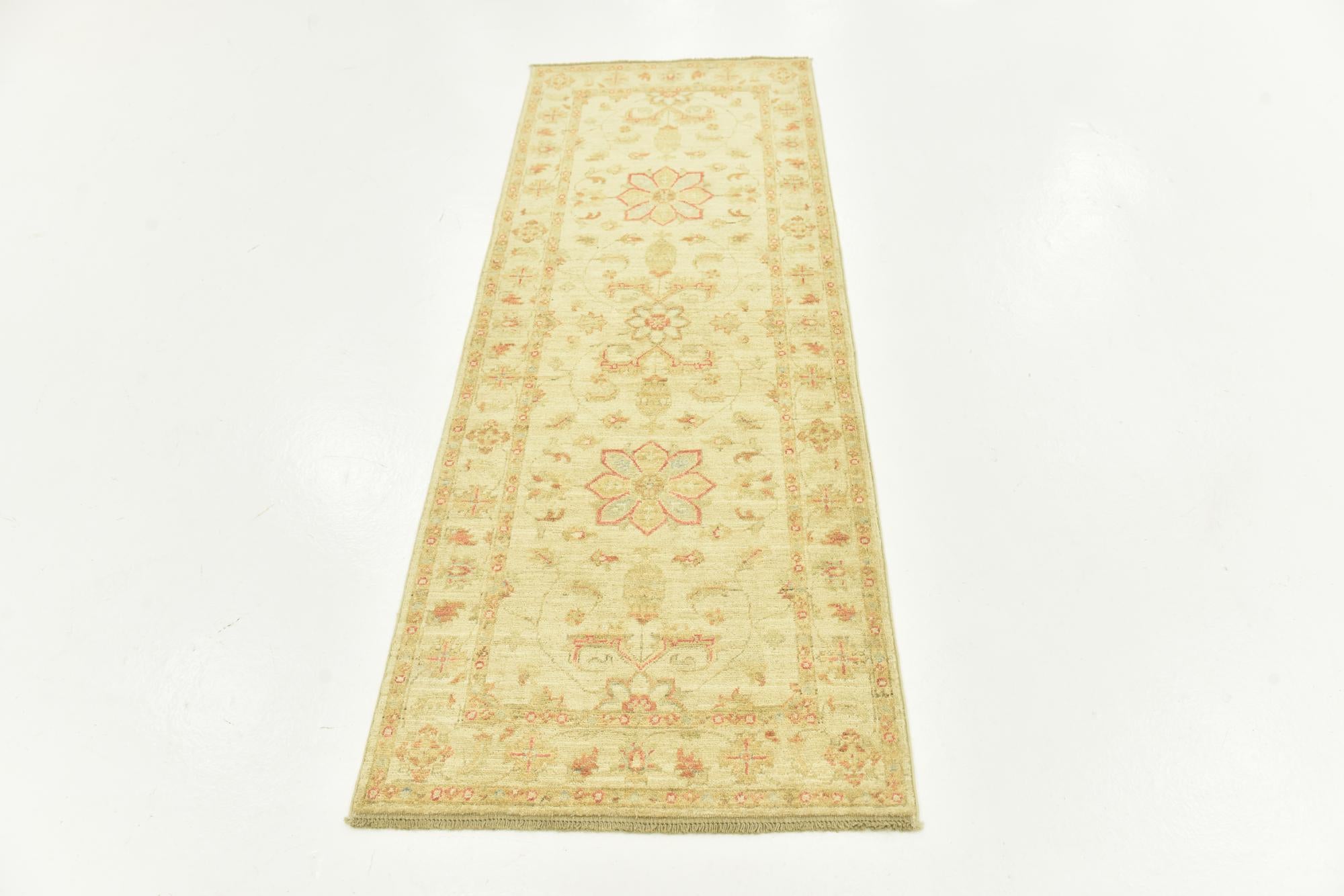 2' 5 x 6' 6 Hand Knotted Peshawar Ziegler Runner Rug