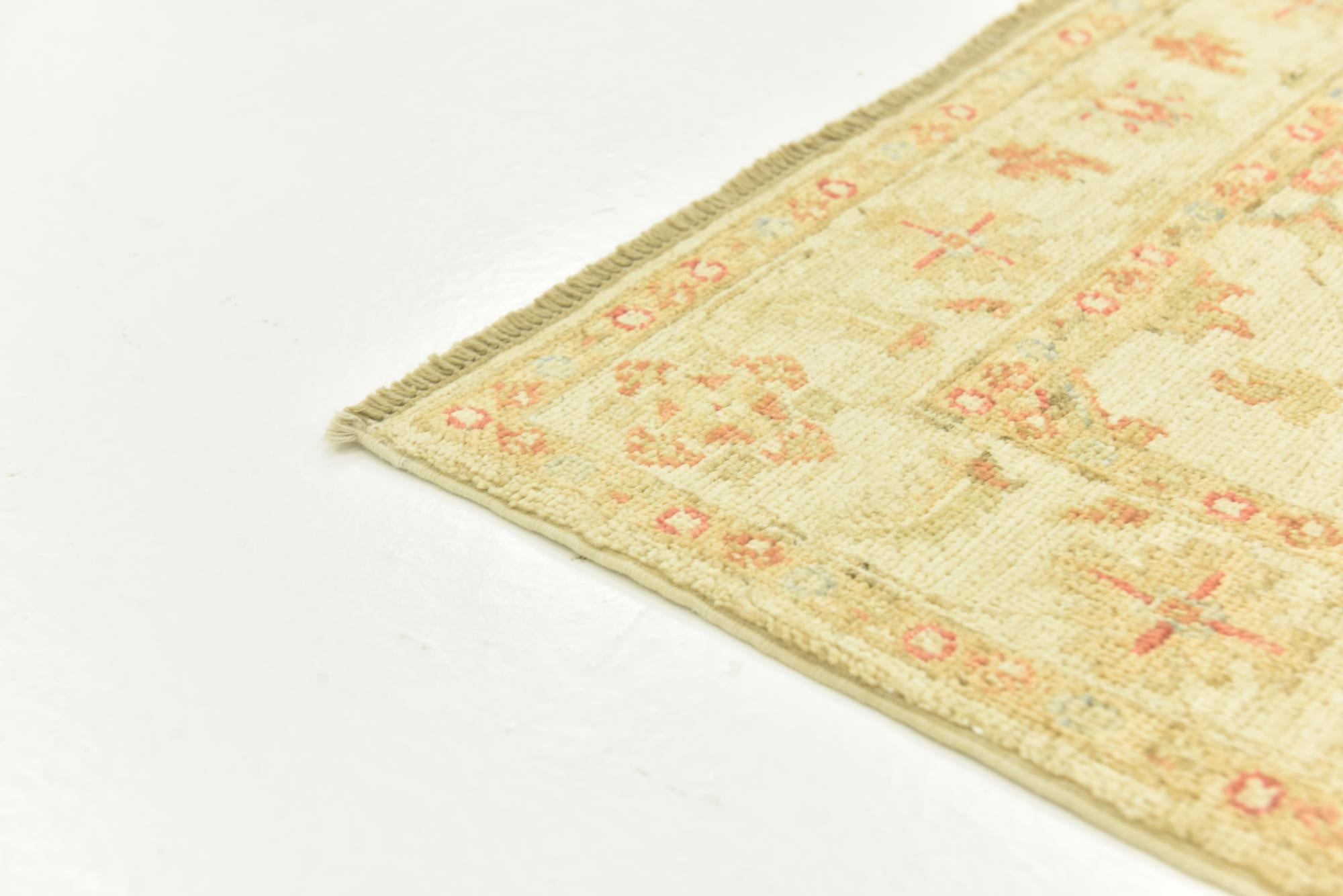 2' 5 x 6' 6 Hand Knotted Peshawar Ziegler Runner Rug