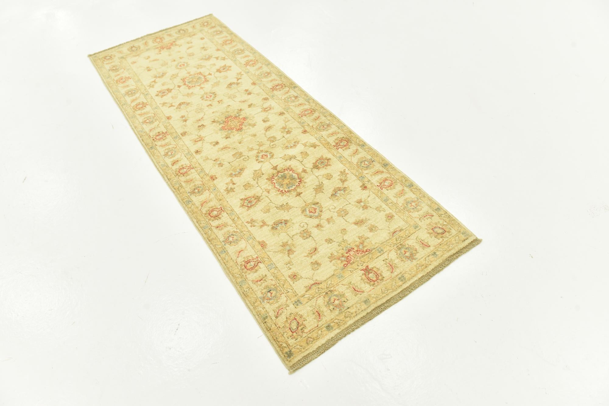 2' 6 x 6' 4 Hand Knotted Peshawar Ziegler Runner Rug