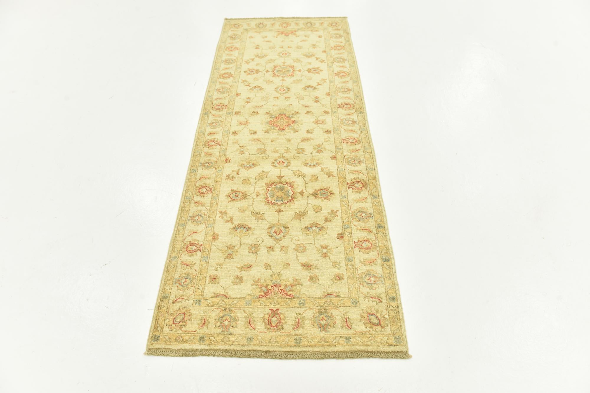 2' 6 x 6' 4 Hand Knotted Peshawar Ziegler Runner Rug