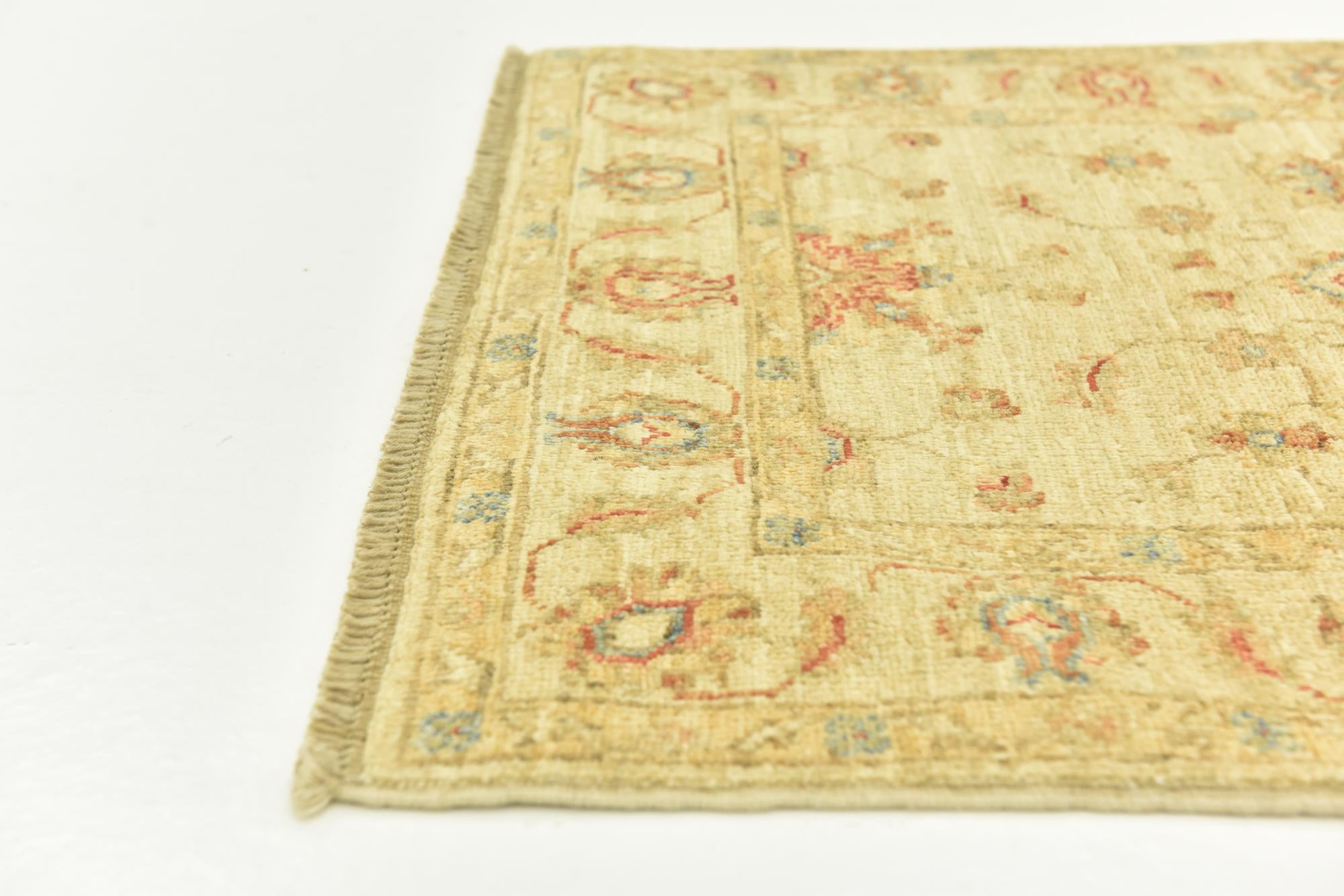 2' 6 x 6' 4 Hand Knotted Peshawar Ziegler Runner Rug