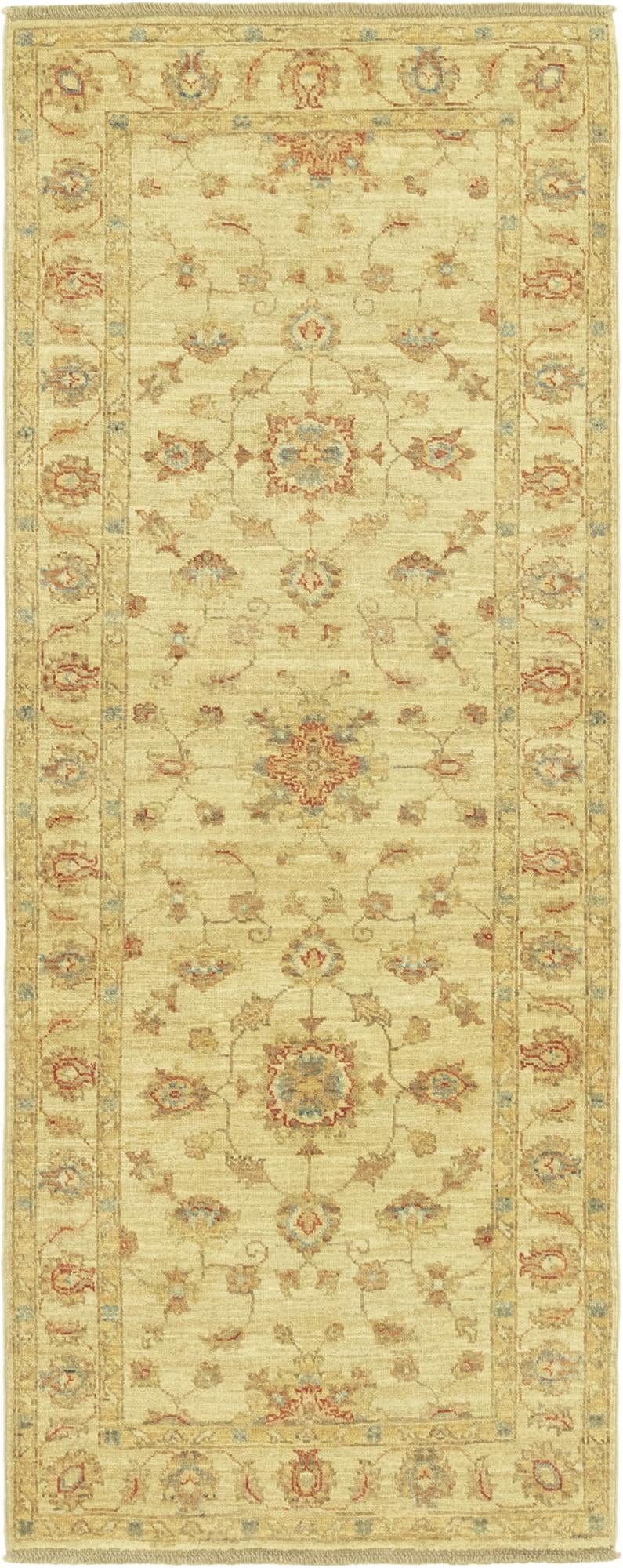 2' 6 x 6' 4 Hand Knotted Peshawar Ziegler Runner Rug