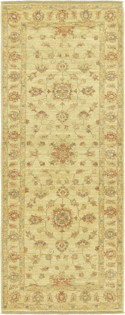 75cm x 195cm Handgeknoopt Peshawar Ziegler Loper Vloerkleed