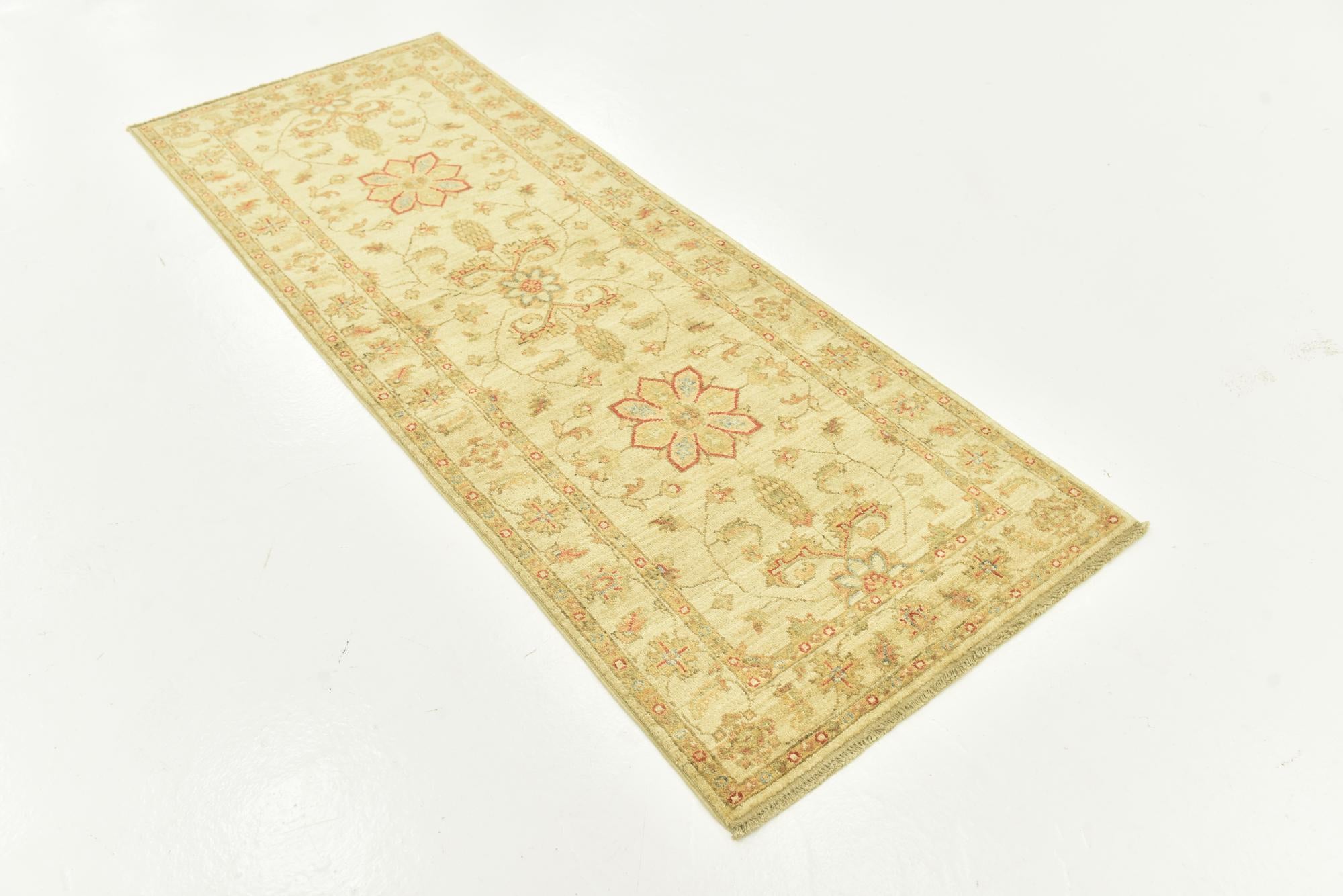 2' 6 x 6' 9 Hand Knotted Peshawar Ziegler Runner Rug
