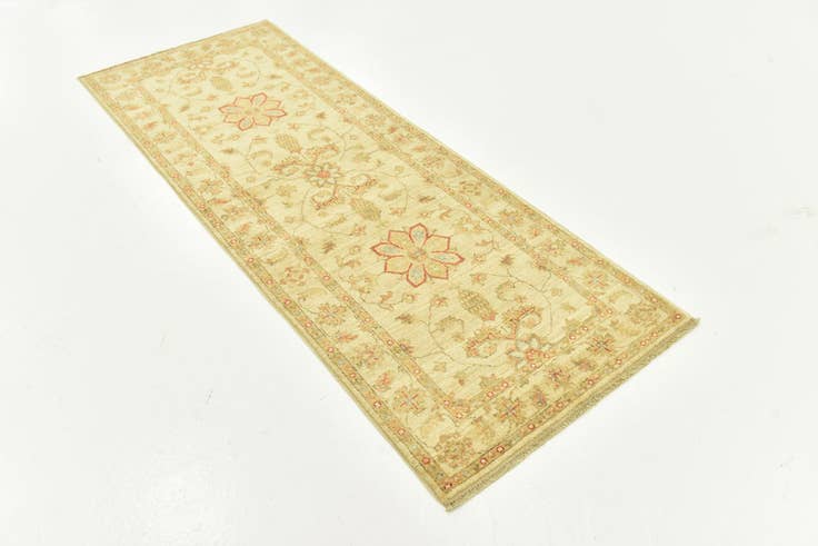 Detailansicht von 75cm x 205cm Handgeknüpft Peshawar Ziegler Läufer Teppich
