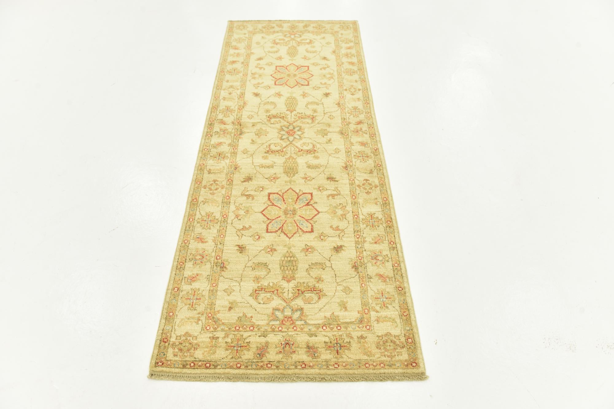 2' 6 x 6' 9 Hand Knotted Peshawar Ziegler Runner Rug