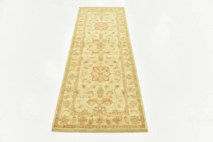 Detailansicht von 75cm x 205cm Handgeknüpft Peshawar Ziegler Läufer Teppich