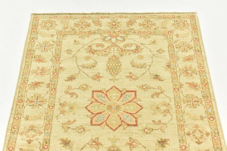 Detailansicht von 75cm x 205cm Handgeknüpft Peshawar Ziegler Läufer Teppich