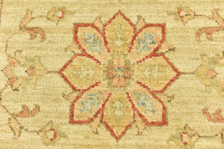 Detailansicht von 75cm x 205cm Handgeknüpft Peshawar Ziegler Läufer Teppich