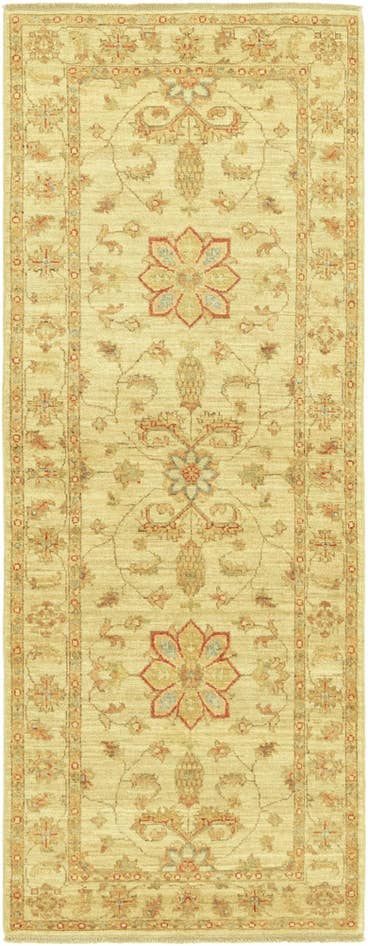 Detailansicht von 75cm x 205cm Handgeknüpft Peshawar Ziegler Läufer Teppich