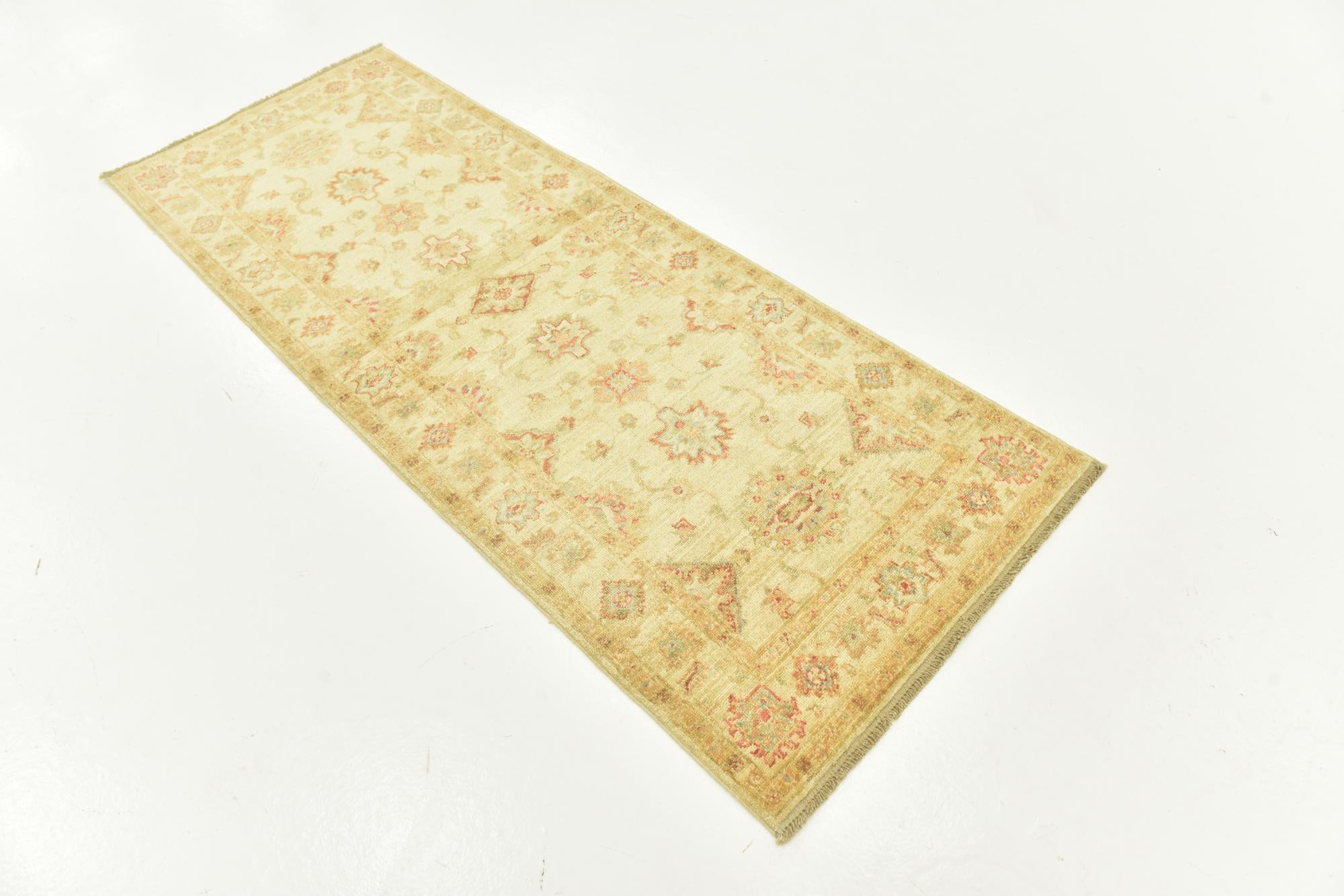 2' 6 x 6' 9 Hand Knotted Peshawar Ziegler Runner Rug