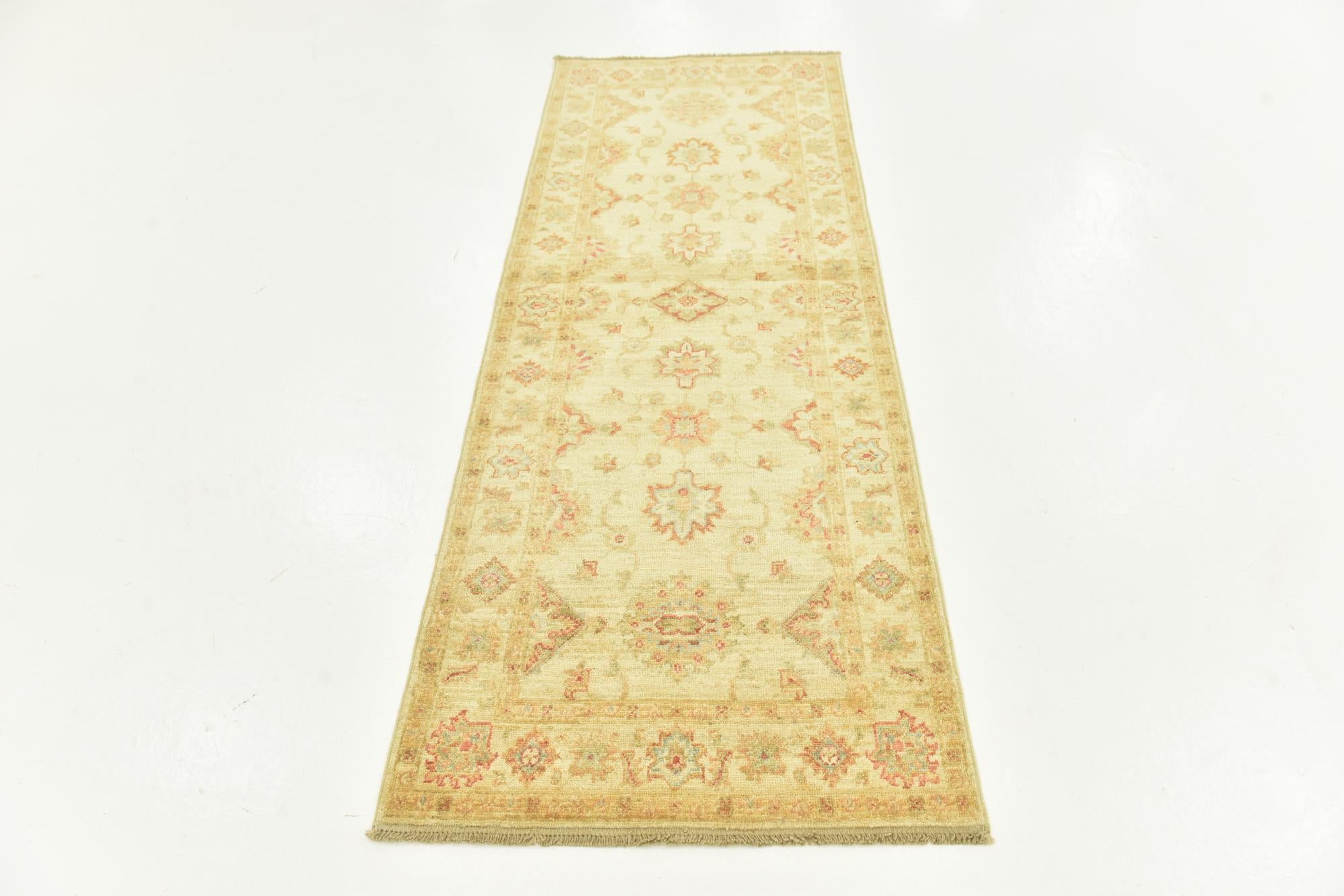 2' 6 x 6' 9 Hand Knotted Peshawar Ziegler Runner Rug
