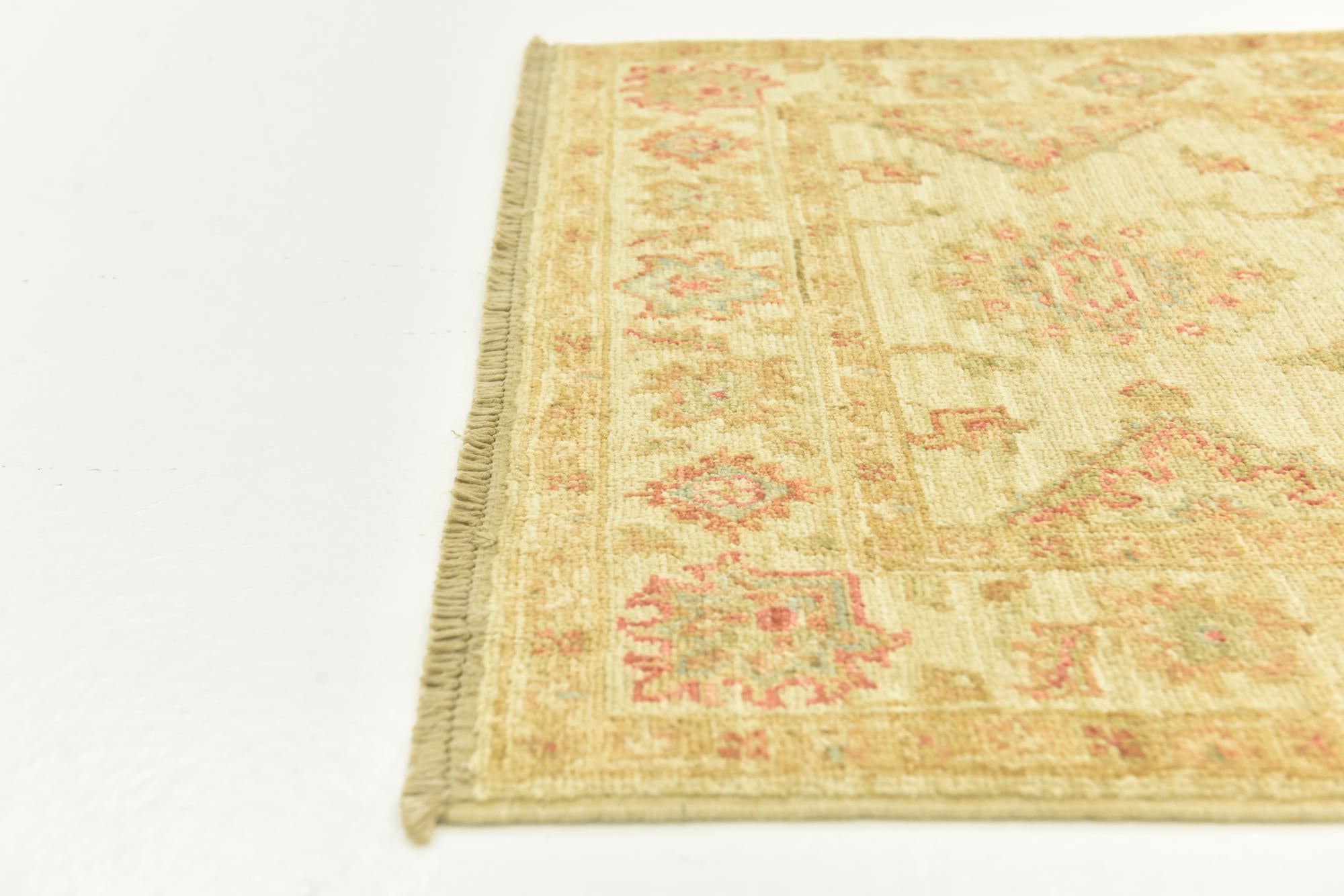 2' 6 x 6' 9 Hand Knotted Peshawar Ziegler Runner Rug