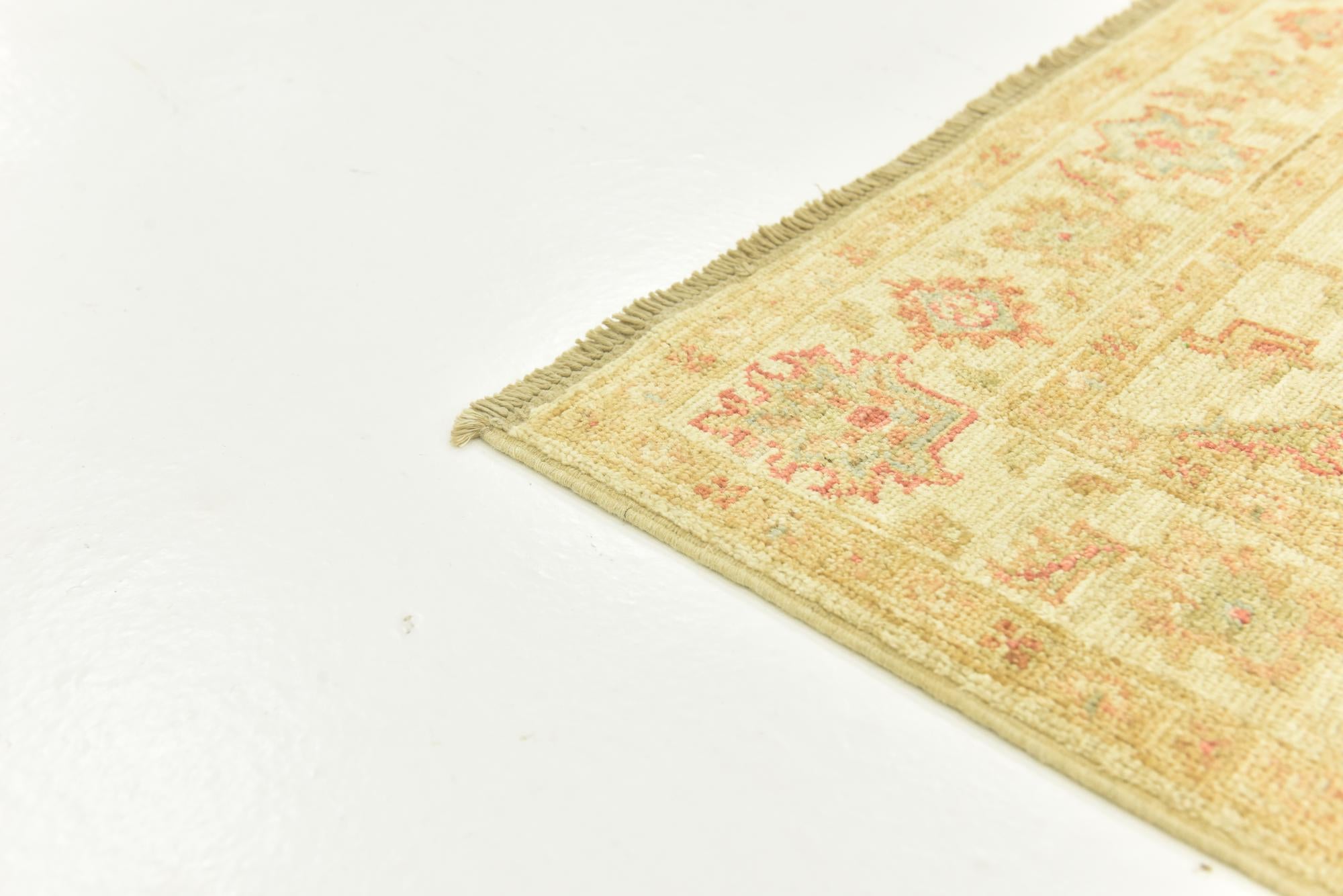 2' 6 x 6' 9 Hand Knotted Peshawar Ziegler Runner Rug