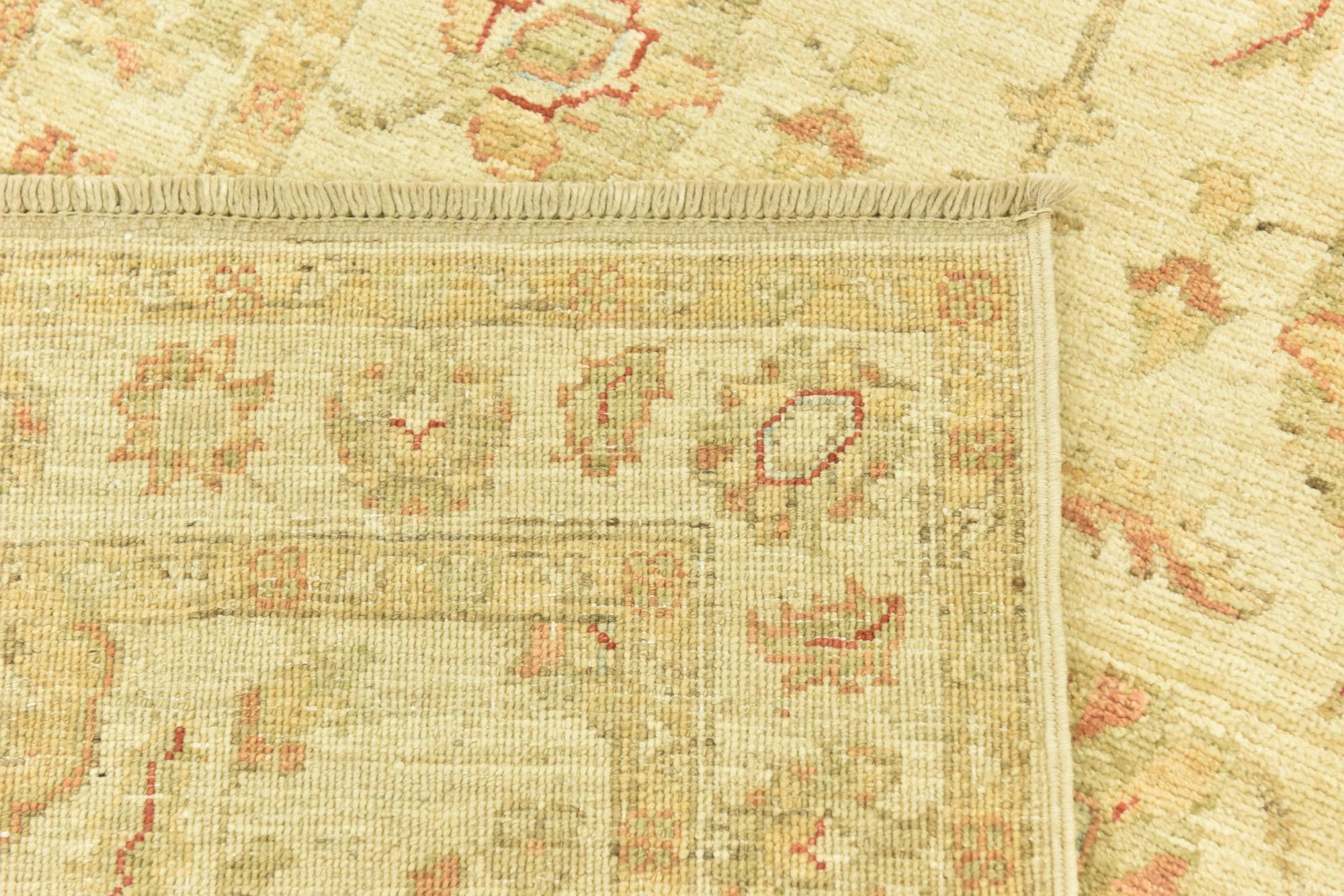 2' 6 x 6' 7 Hand Knotted Peshawar Ziegler Runner Rug