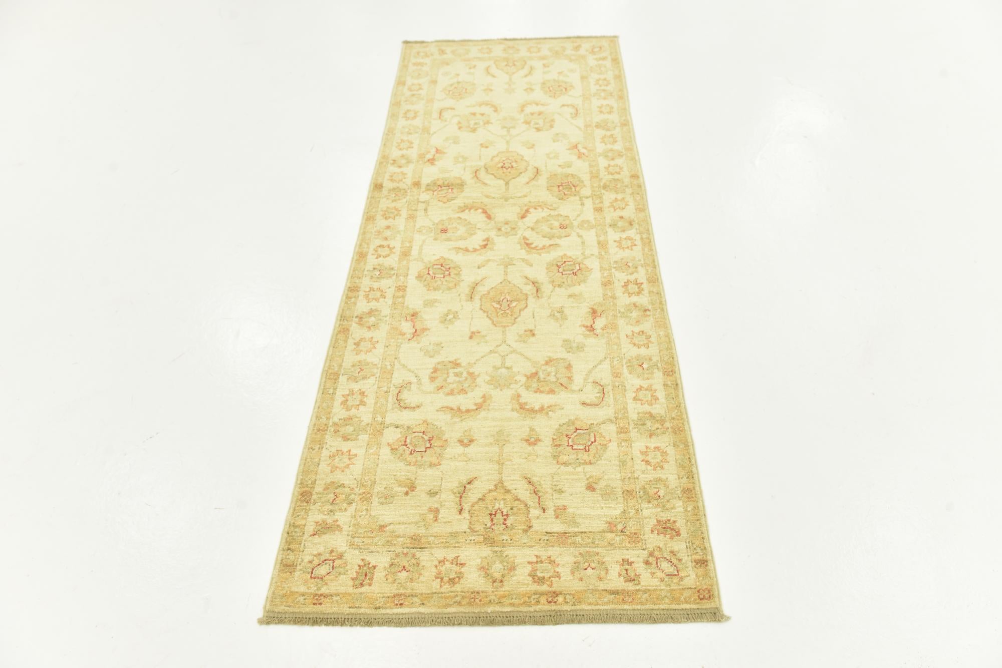 2' 6 x 6' 7 Hand Knotted Peshawar Ziegler Runner Rug